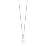 Sterling Silver Rhodium-plated CZ Cross 20in Necklace