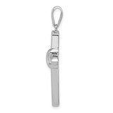 Sterling Silver Rhodium-plated CZ Cross Charm - QC-0D21C7EF-7959
