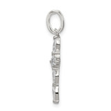 Sterling Silver Rhodium-plated CZ Cross Charm - QC-160E8286-6920