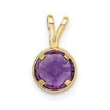 14k 6mm Amethyst bezel pendant - XP-05FD075D-4697