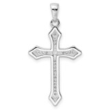 Sterling Silver Rhodium-plated CZ Cross Pendant - QC-2DB848FD-4114
