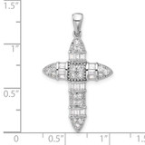 Sterling Silver Rhodium-plated CZ Cross Pendant - QC-51F54BB8-5734