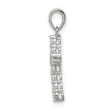 Sterling Silver Rhodium-plated CZ Cross Pendant - QC-B0DDBBE8-4268