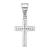 Sterling Silver Rhodium-plated CZ Cross Pendant - QC-B3EC1949-4130