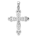 Sterling Silver Rhodium-plated CZ Cross Pendant - QC-C672DE57-6263