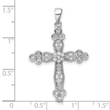 Sterling Silver Rhodium-plated CZ Cross Pendant - QC-C672DE57-6263