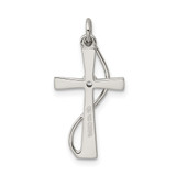 Sterling Silver Rhodium-plated CZ Cross Pendant - QC-C862FE8B-7246