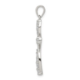 Sterling Silver Rhodium-plated CZ Cross Pendant - QC-D190D643-9911