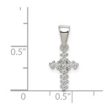Sterling Silver Rhodium-plated CZ Cross Pendant - QC-D9D22C7E-7728