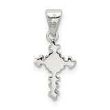 Sterling Silver Rhodium-plated CZ Cross Pendant - QC-D9D22C7E-7728