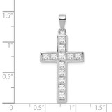 Sterling Silver Rhodium-plated CZ Cross Pendant - QC-E808977E-9726