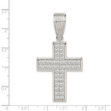 Sterling Silver Rhodium-plated CZ Cross Pendant - QC-F9DFC377-6741