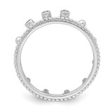 Sterling Silver Rhodium-Plated CZ Crown Ring - QR-78C6CAE7-2104
