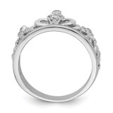 Sterling Silver Rhodium-plated CZ Crown Ring - QR-A7C73CB4-3248