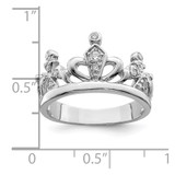 Sterling Silver Rhodium-plated CZ Crown Ring - QR-A7C73CB4-3248
