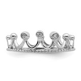 Sterling Silver Rhodium-Plated CZ Crown Ring - QR-C9C2864D-5107