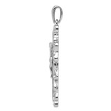 Sterling Silver Rhodium-plated CZ Crucifix Pendant - QC-7648C9FA-4570