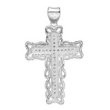 Sterling Silver Rhodium-plated CZ Crucifix Pendant - QC-7648C9FA-4570