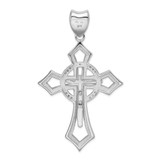 Sterling Silver Rhodium-plated CZ Crucifix Pendant - QC-B01844CD-8000