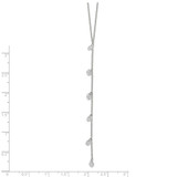 Sterling Silver Rhodium-plated CZ Dangle w/ 2in ext. Necklace