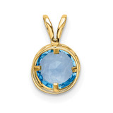 14k 6mm Blue Topaz bezel pendant - XP-97A726BF-7218