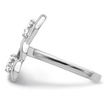 Sterling Silver Rhodium-plated CZ Double Heart Ring - QR-6AE22CAD-8688