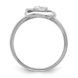 Sterling Silver Rhodium-plated CZ Double Heart Ring - QR-B327F689-2725