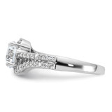Sterling Silver Rhodium-plated CZ Double Row Ring - QR-79F2A543-7978