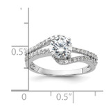 Sterling Silver Rhodium-plated CZ Double Row Ring - QR-F83CAAD7-2490