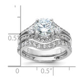 Sterling Silver Rhodium-plated CZ Engagement Ring and Band Set - QR-008083CC-1423