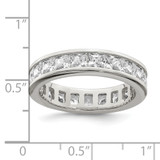 Sterling Silver Rhodium-plated CZ Eternity Band - QR-3DA9EFA8-5732