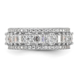 Sterling Silver Rhodium-plated CZ Eternity Band - QR-6C51F0EA-9023