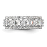 Sterling Silver Rhodium-plated CZ Eternity Band - QR-6C51F0EA-9023