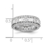 Sterling Silver Rhodium-plated CZ Eternity Band - QR-6C51F0EA-9023