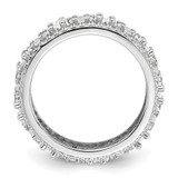 Sterling Silver Rhodium-plated CZ Eternity Band - QR-93E5F005-7798