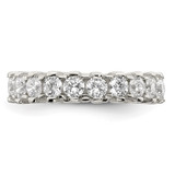Sterling Silver Rhodium-plated CZ Eternity Band - QR-F93E32BA-8100