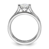 Sterling Silver Rhodium-plated CZ Eternity Engagement Ring and Band Set - QR-25B8BBAC-6448