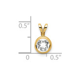 14k 6mm Cubic Zirconia bezel pendant - XP-1DBE52A0-5346