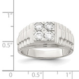 Sterling Silver Rhodium-plated CZ Fashion Ring - QR-E11E5DAD-8078