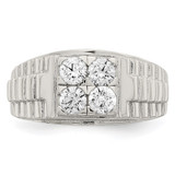 Sterling Silver Rhodium-plated CZ Fashion Ring - QR-E11E5DAD-8078