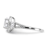 Sterling Silver Rhodium-plated CZ Halo Ring - QR-B5EB3924-1874