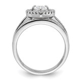 Sterling Silver Rhodium-plated CZ Heart and Band 2 Ring Set - QR-1DD19235-7863
