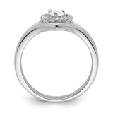 Sterling Silver Rhodium-plated CZ Heart and Bands Three Ring Set - QR-1456AF7D-7008