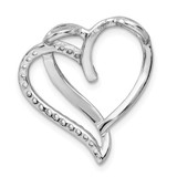 Sterling Silver Rhodium-plated CZ Heart Chain Slide - QP-C532F894-2002
