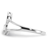 Sterling Silver Rhodium-plated CZ Heart Hamsa Ring - QR-54395400-7509