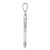 Sterling Silver Rhodium-plated CZ Heart Key Pendant - QP-05A24F63-9971