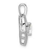 Sterling Silver Rhodium-plated CZ Heart Pendant - QC-9FDB3BC5-6177