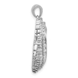 Sterling Silver Rhodium-plated CZ Heart Pendant - QP-2ADB2C05-4288