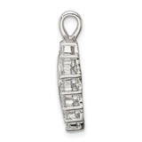 Sterling Silver Rhodium-plated CZ Heart Pendant - QP-5D8E2F54-3614