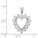 Sterling Silver Rhodium-plated CZ Heart Pendant - QP-5D8E2F54-3614